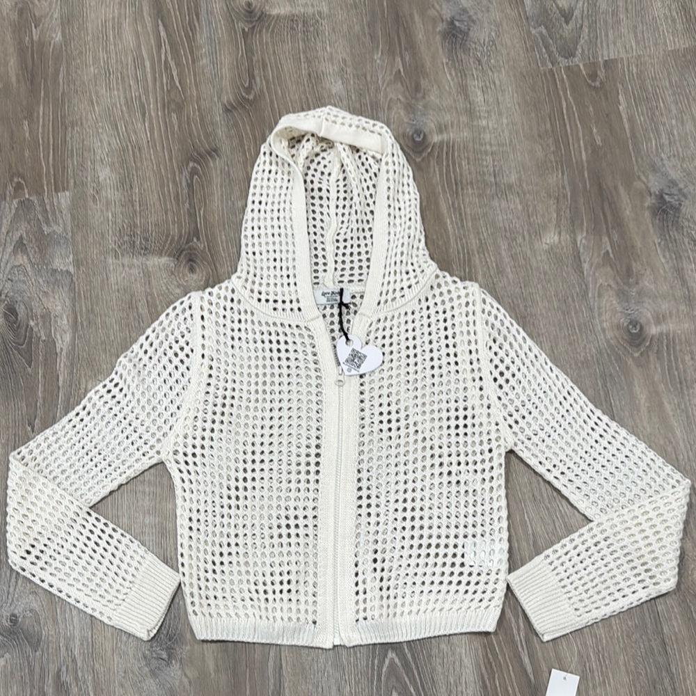 White Crochet Hooded Crop